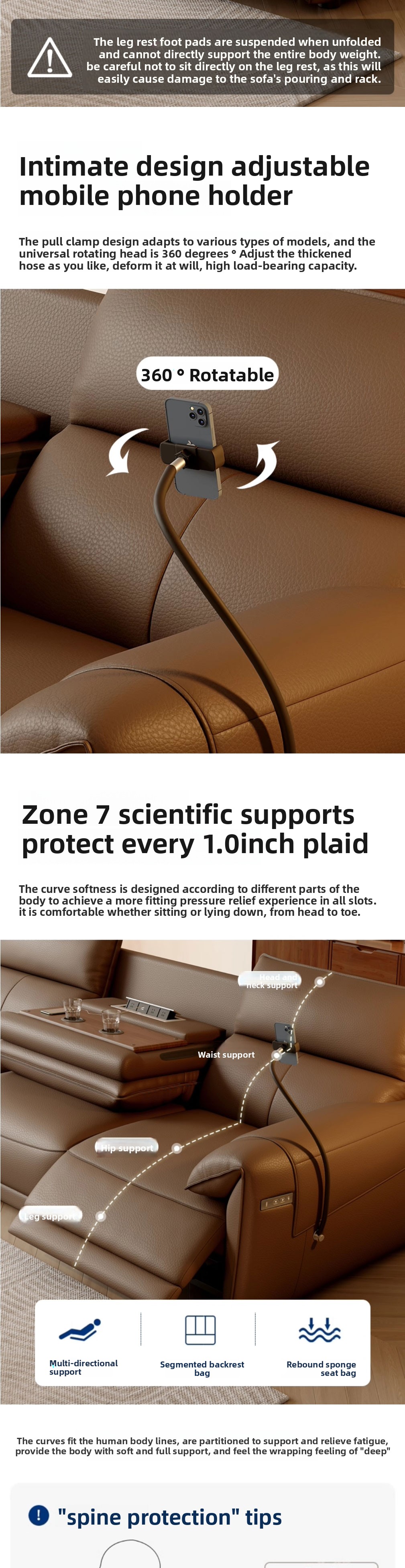 Italian Luxury Electric Designer Sofa Genuine Leather Recliner Extendable Modern Living Room Centerpiece USB Charging Metal