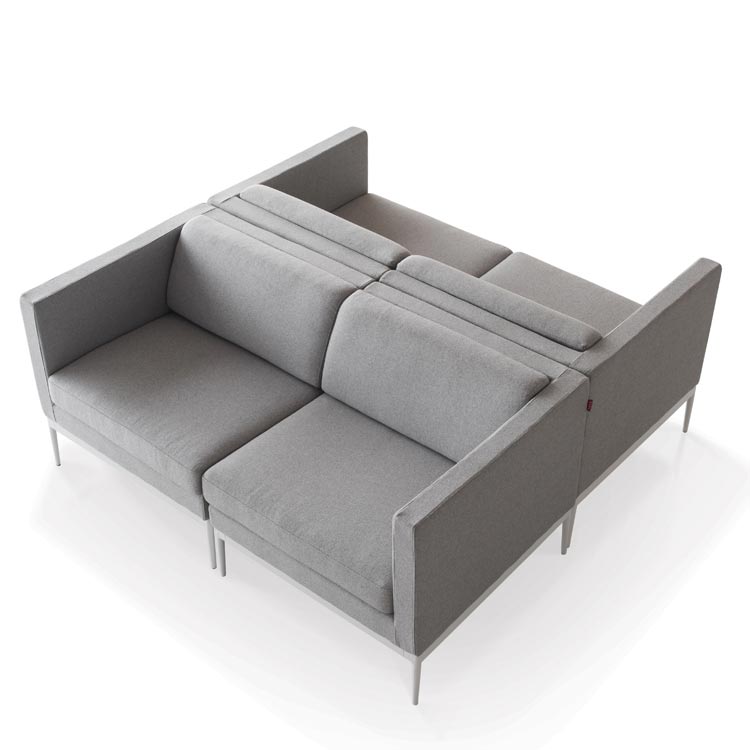 Multi-function Office Lobby Sofa Two Seat with Electrical Plug and Usb Charger