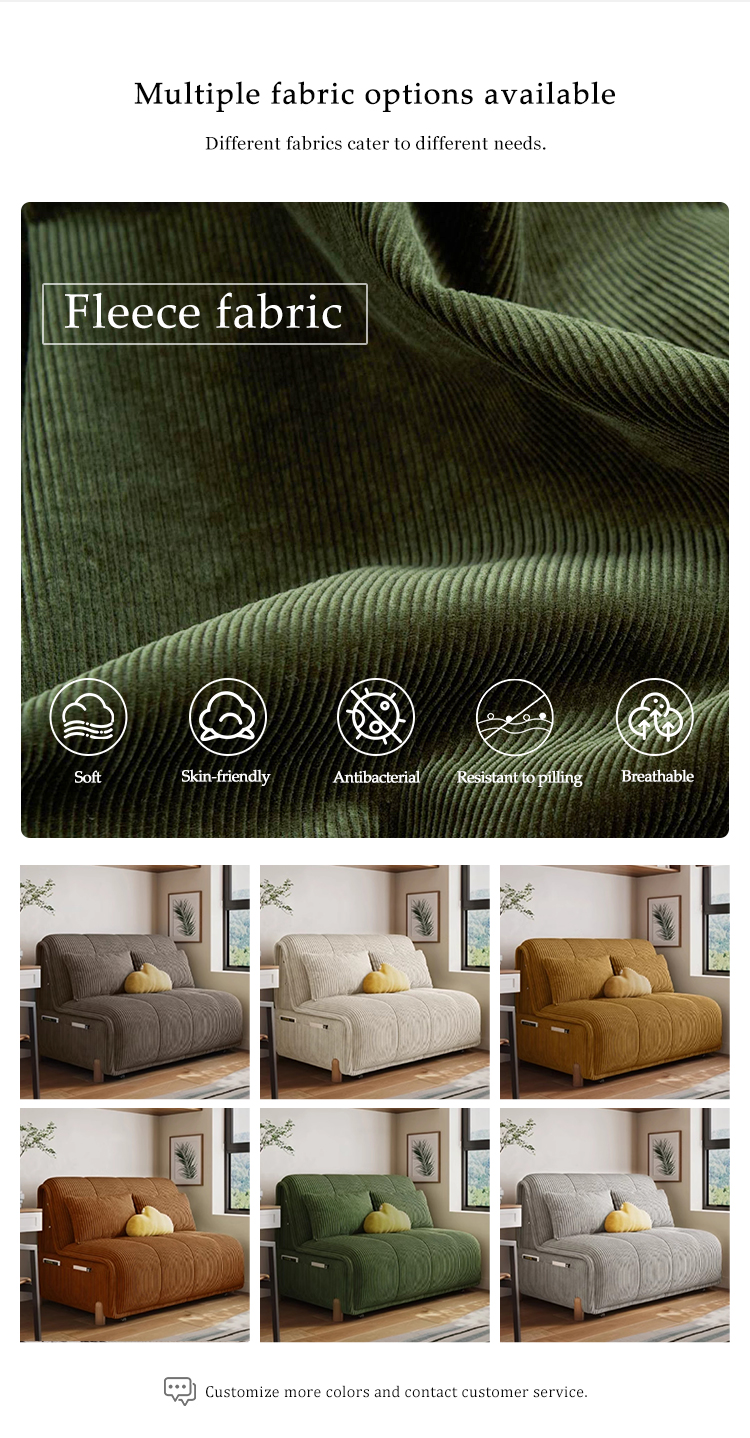 Modern Electric Smart Fabric Recliner L-Shape Sofa Bed Convertible Foldable Solid Wood Frame School Mall Living Room Furniture