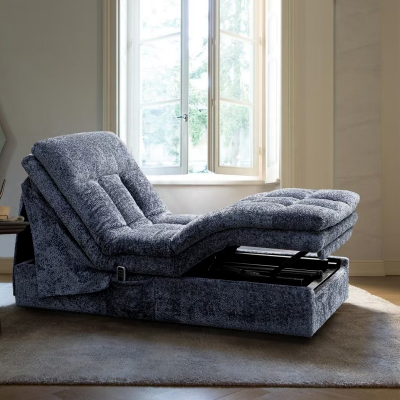 European Style Luxury Smart Electric Sofa Bed Modern Lamb Fleece Retractable Remote Control Adjustable Reclining Eco-Friendly