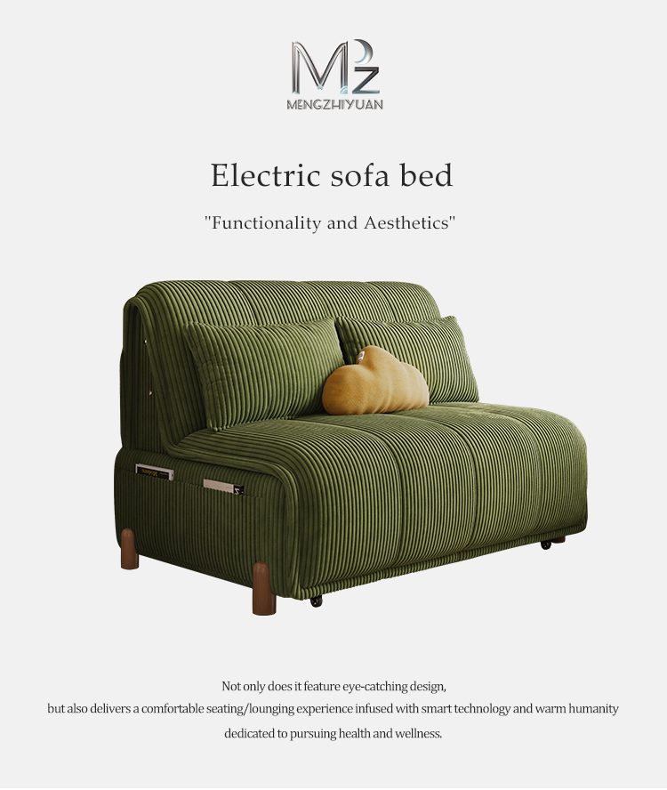 Modern Electric Smart Fabric Recliner L-Shape Sofa Bed Convertible Foldable Solid Wood Frame School Mall Living Room Furniture