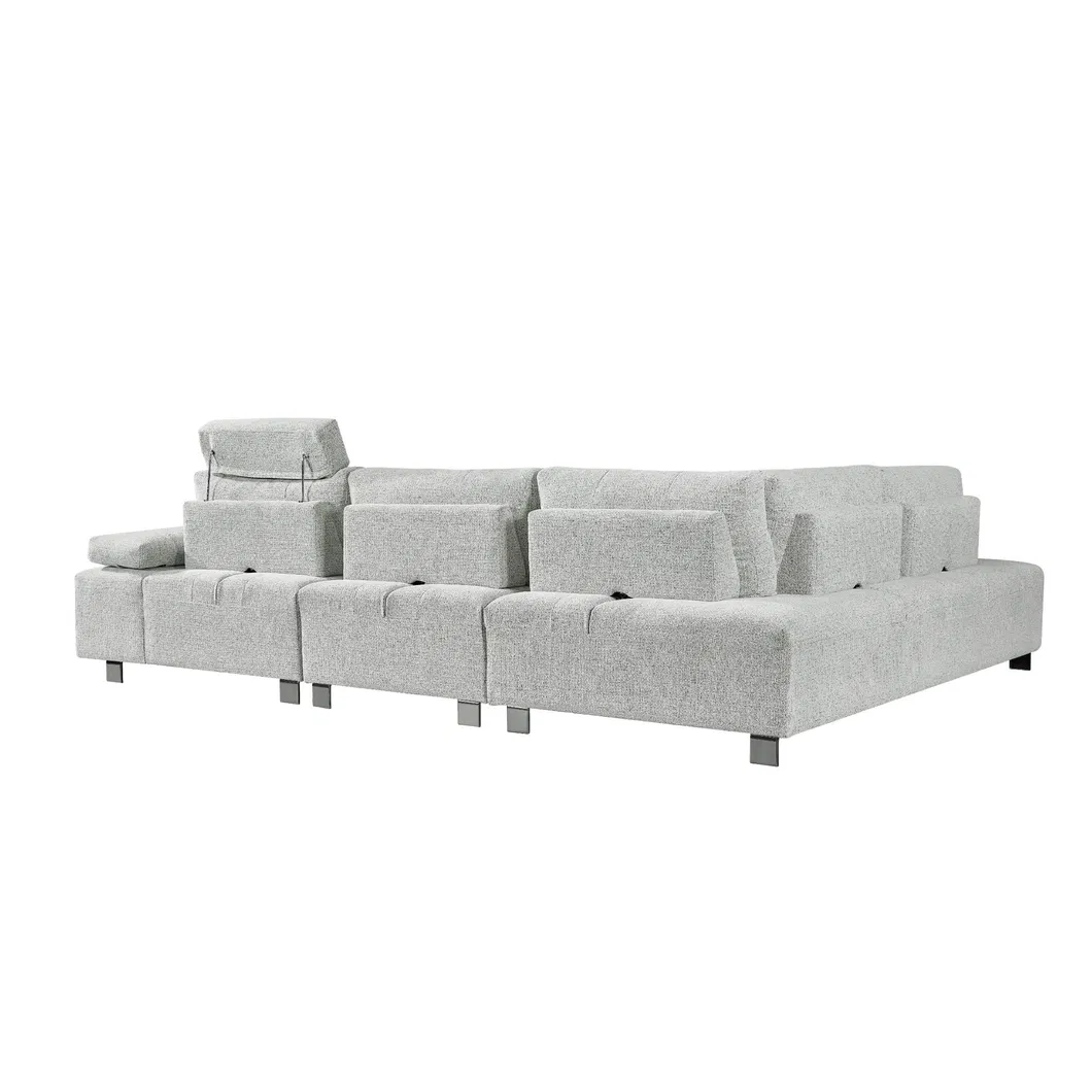 Wholesale Contemporary Living Room Home Furniture Modular Functional Sofa Solid Wood Frame Fabric Sofa
