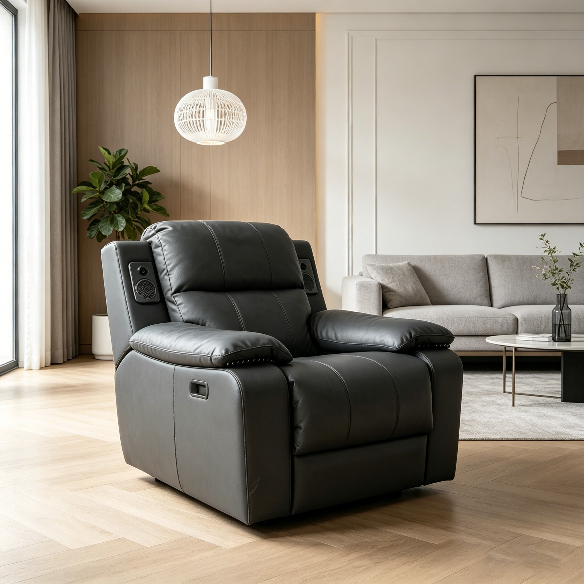 Music Vibration Sofa Chair Zero Gravity Recliner with 4D Somatosensory Vibration Massage for Home Theater Living Room