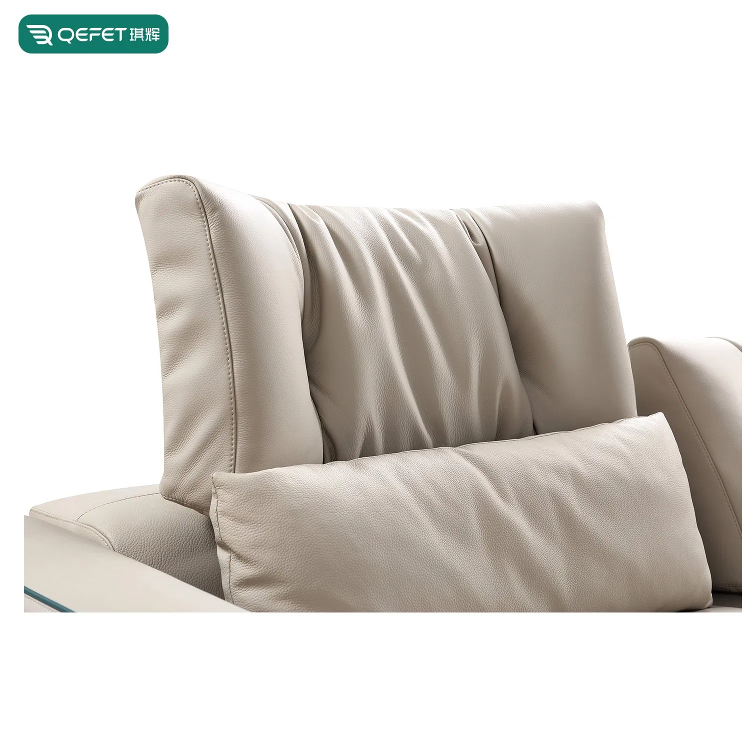 High Quality Cream Leather Electric Automatic Reclining Two Seater Sleeper Couch Sofa