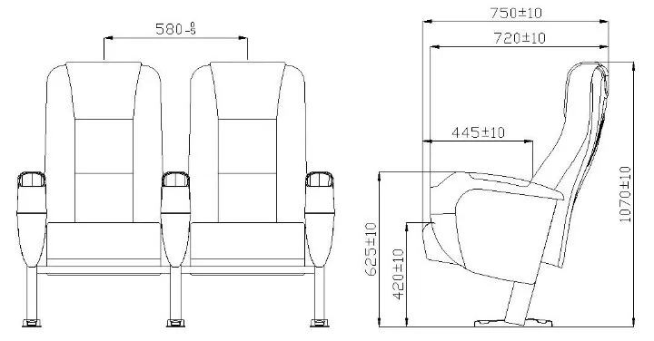 Push Back 2D/3D Media Room Home Cinema Cinema Movie Theater Auditorium Seating Dimension