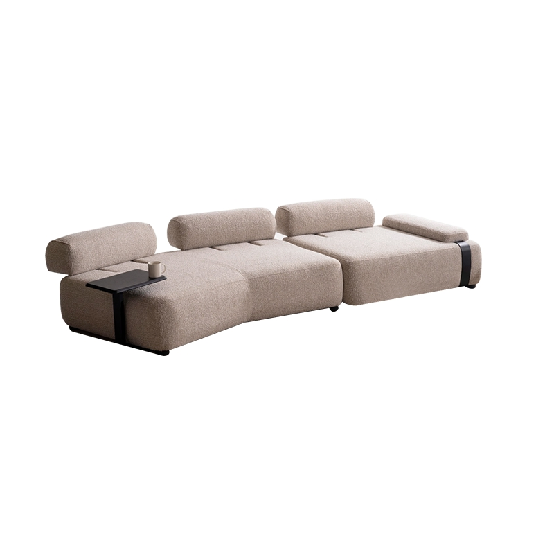 Contemporary Leisure Comfy Fabric Modular Sofa Set with Functional Cushion Backs for Living Room Furniture