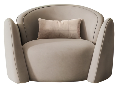 Ergonomic Velvet Swivel Chair Sofa with Lumbar Support for Home Office Sofa