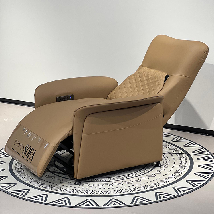 Electric Smart Reclining Synthetic Leather Sofa Chair Metal Remote Control Multifunctional Minimalist Bedroom Apartment Massage