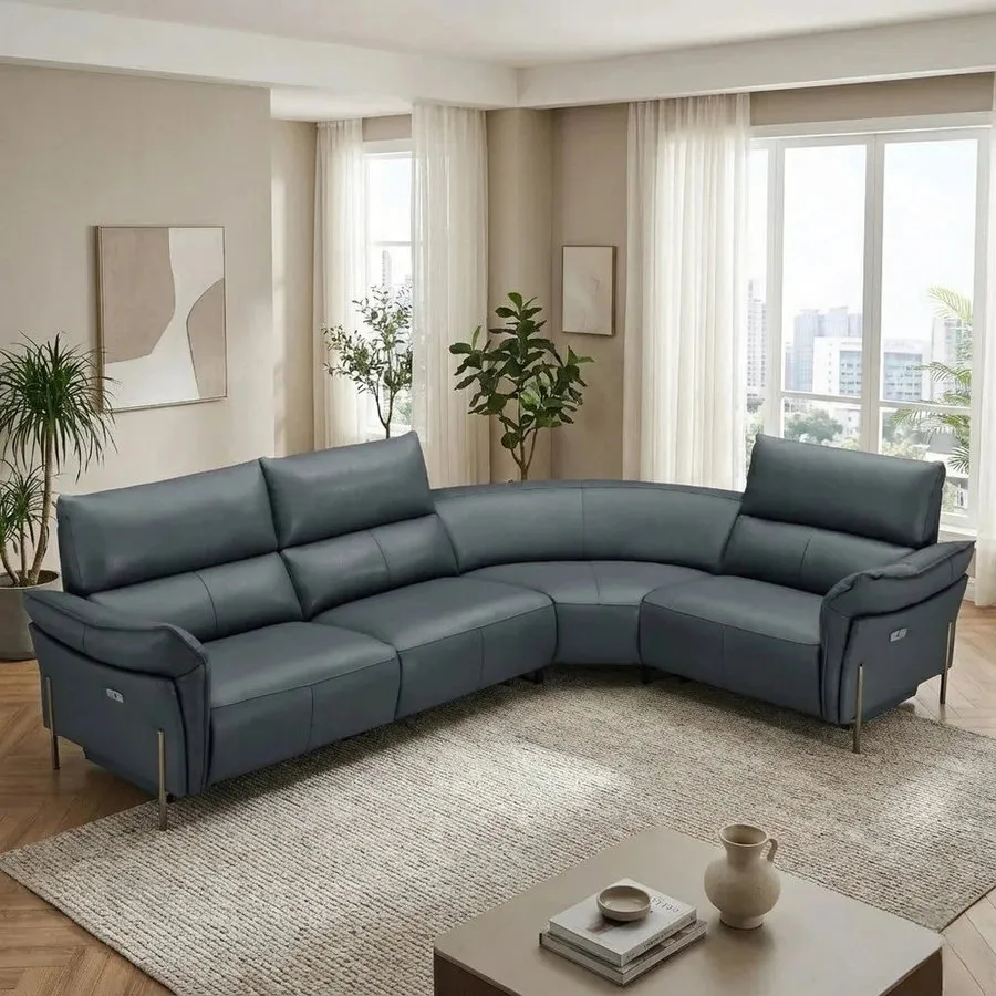 Sensor-Activated Home Living Room Sofa with Auto-Adjust Lumbar Support