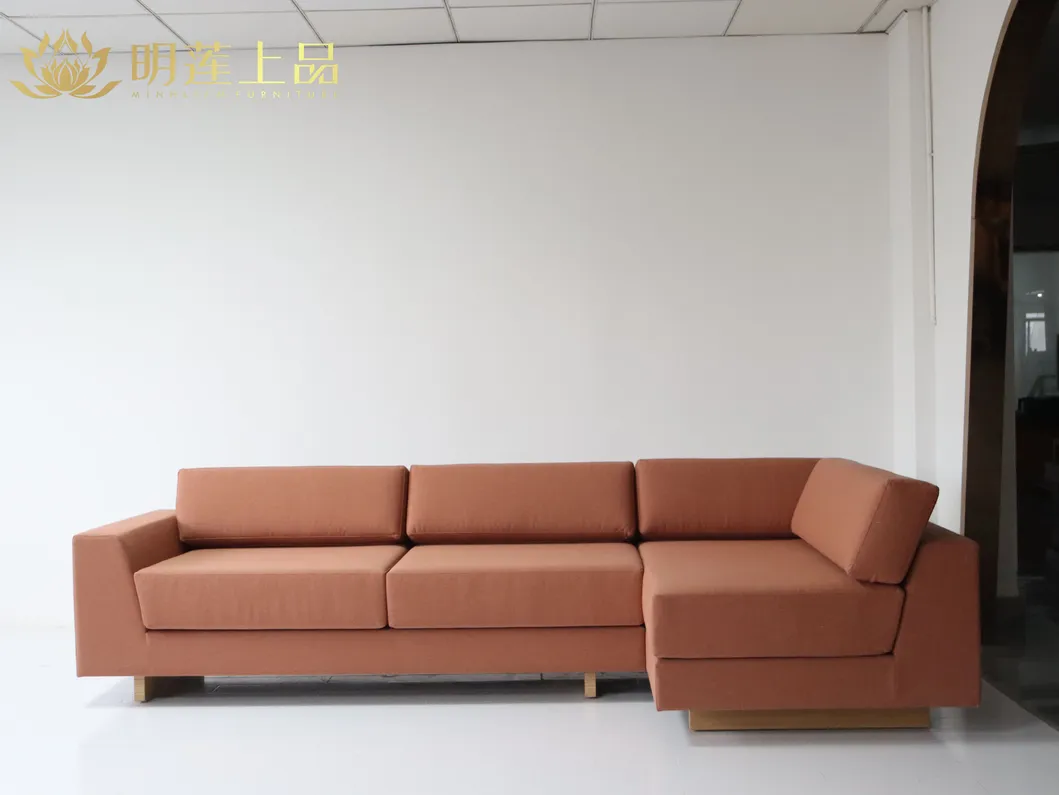 OEM Classic American Wood Sofa Chaise Sectional Contemporary Sofa for Living Room Furniture