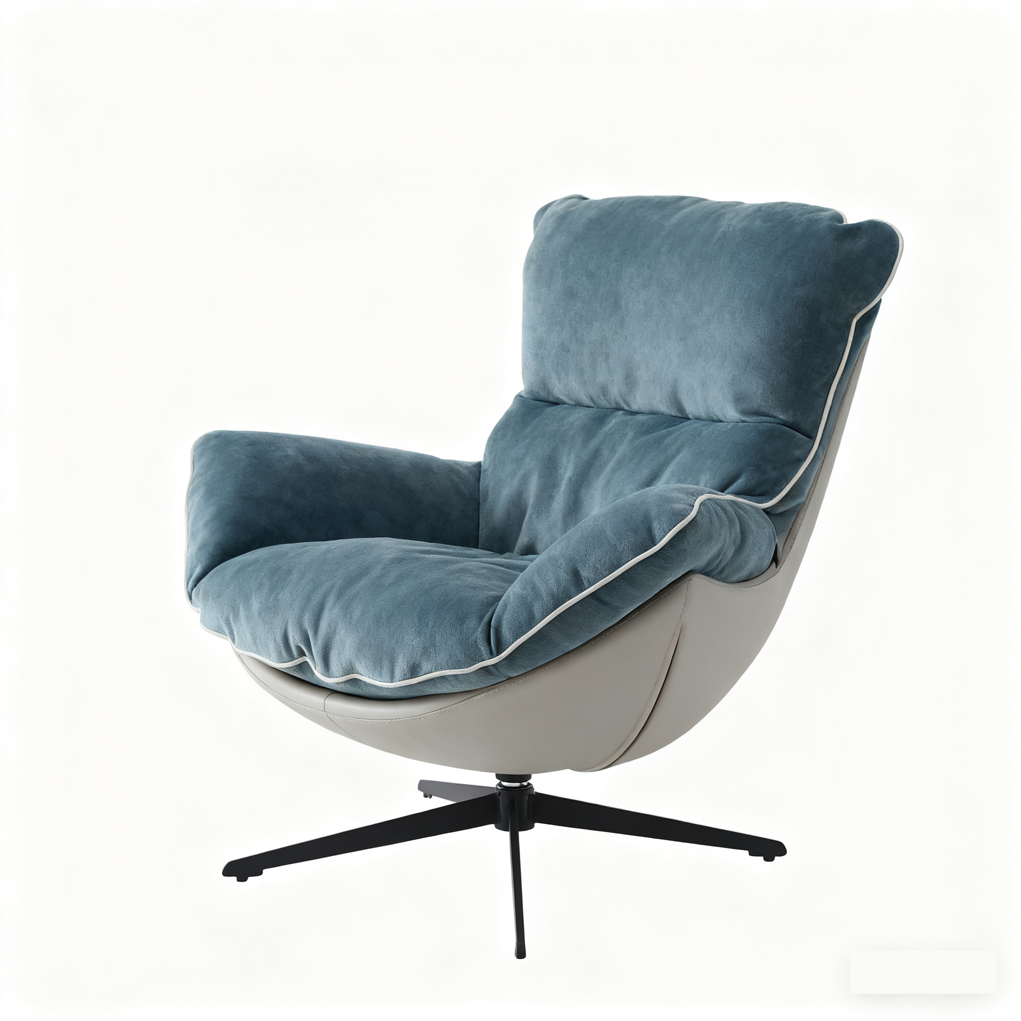 Modern Design Swivel Accent Lounge Chair Rotating Metal Velvet Fabric Rocker for Home Living Room Lazy Chair