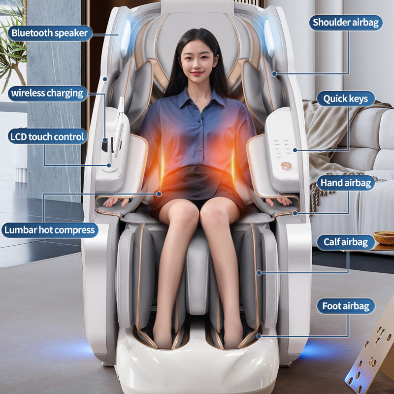 Factory Supply Best Seller Sofa Electric Full Body Zero Gravity 4D Massage Chair Calf SPA Heating Smart Voice Bluetooth