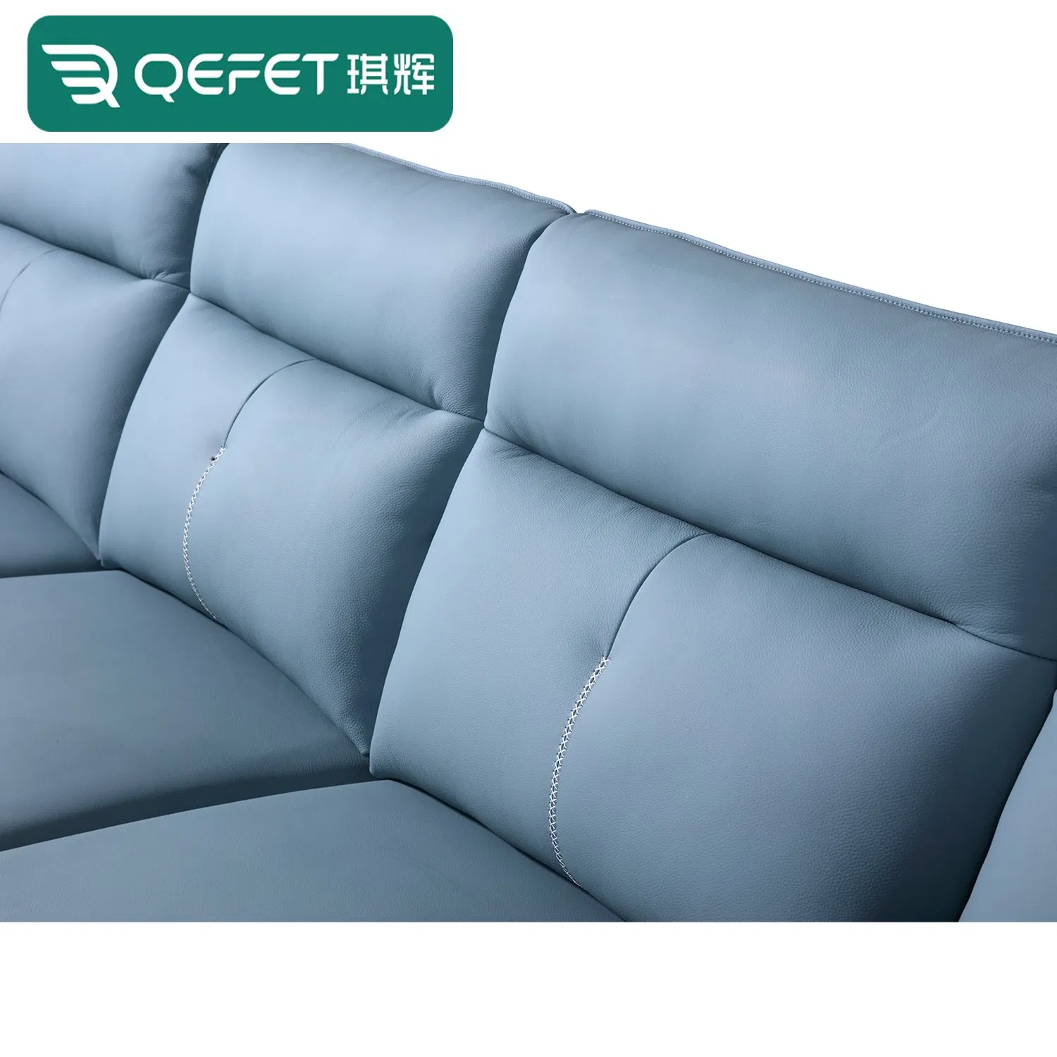 Modern European Style Furniture Living Room Corner L-Shaped Modular Sofa Solid Wood Genuine Leather Power Recliner Functional Sofa