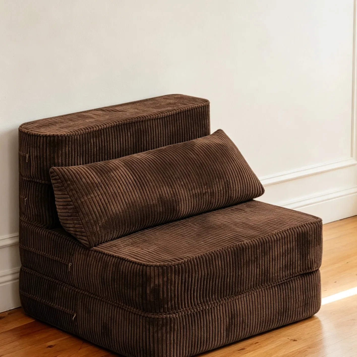 Japanese Sofa Bed with 5 Level Backrest Angle for Ergonomic Support and Lumbar Pillow