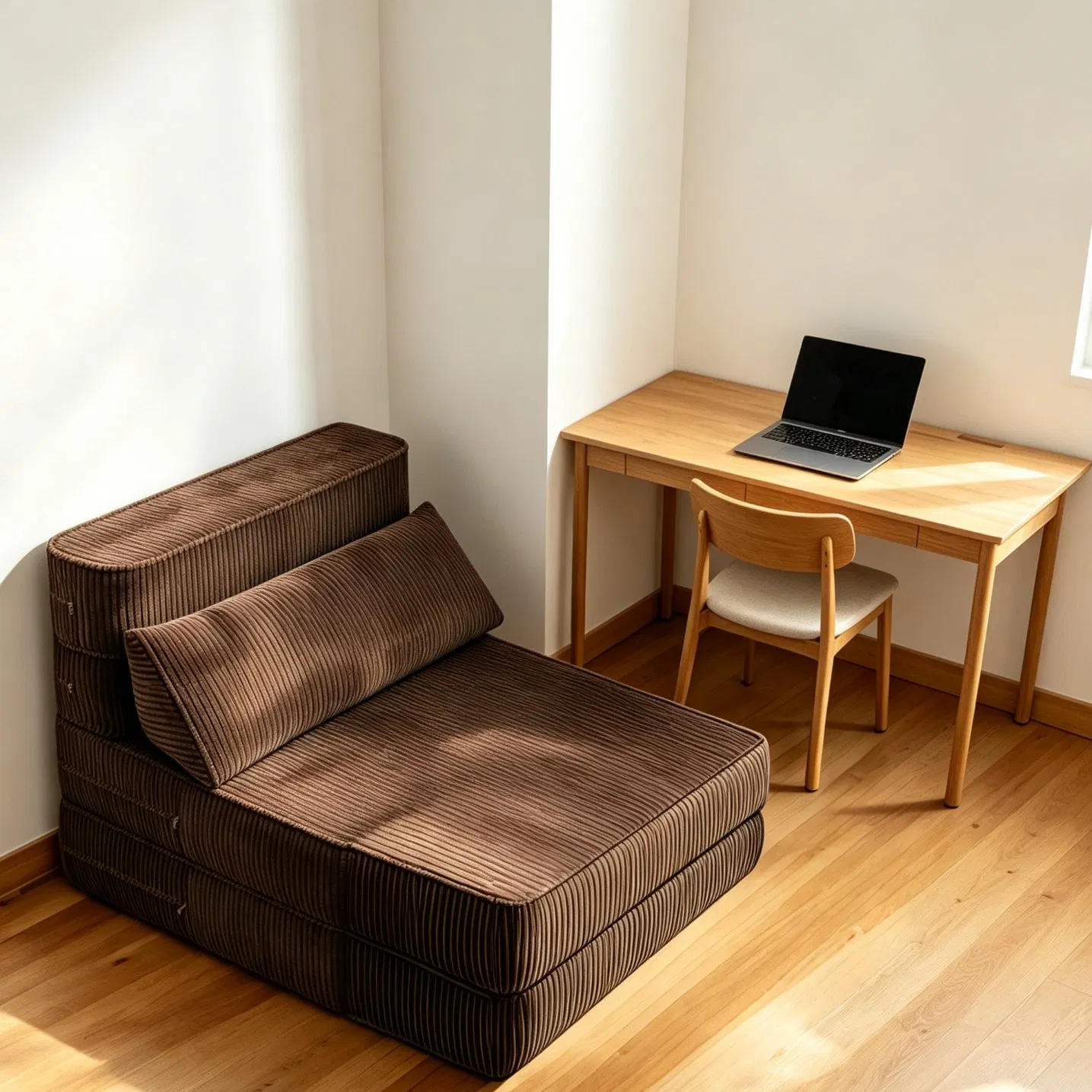 Japanese Sofa Bed with 5 Level Backrest Angle for Ergonomic Support and Lumbar Pillow
