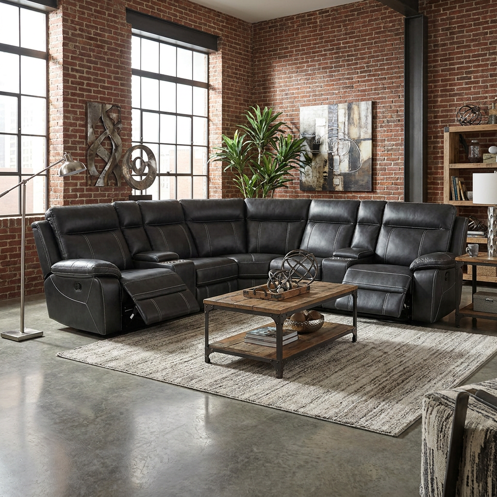 Frank Modern Space-saving Recliner Corner Sofa Wall Hugger L-shaped Couch for Compact Studio Living Space