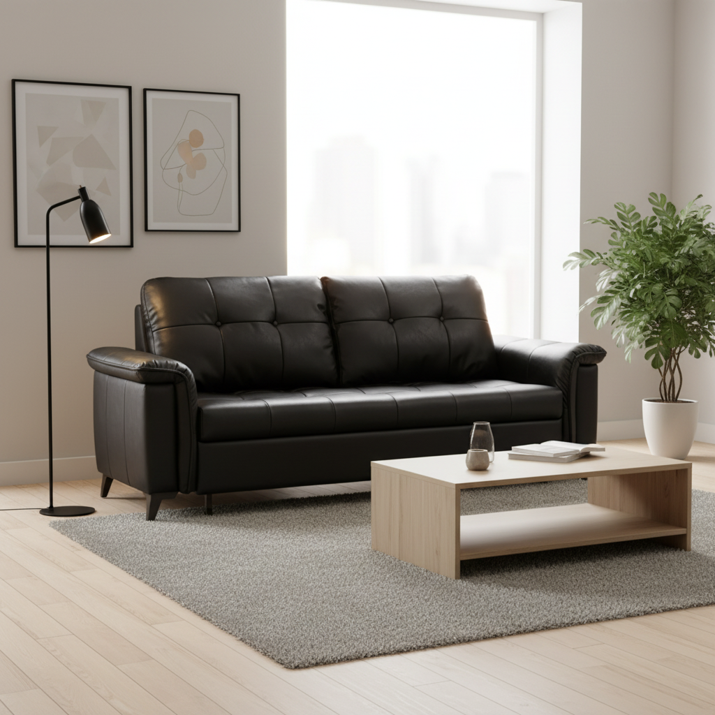 Italian Minimalist Full Top Grain Leather Power Wall Hugger Sleeper Sofa bed for Living Room Adjustable