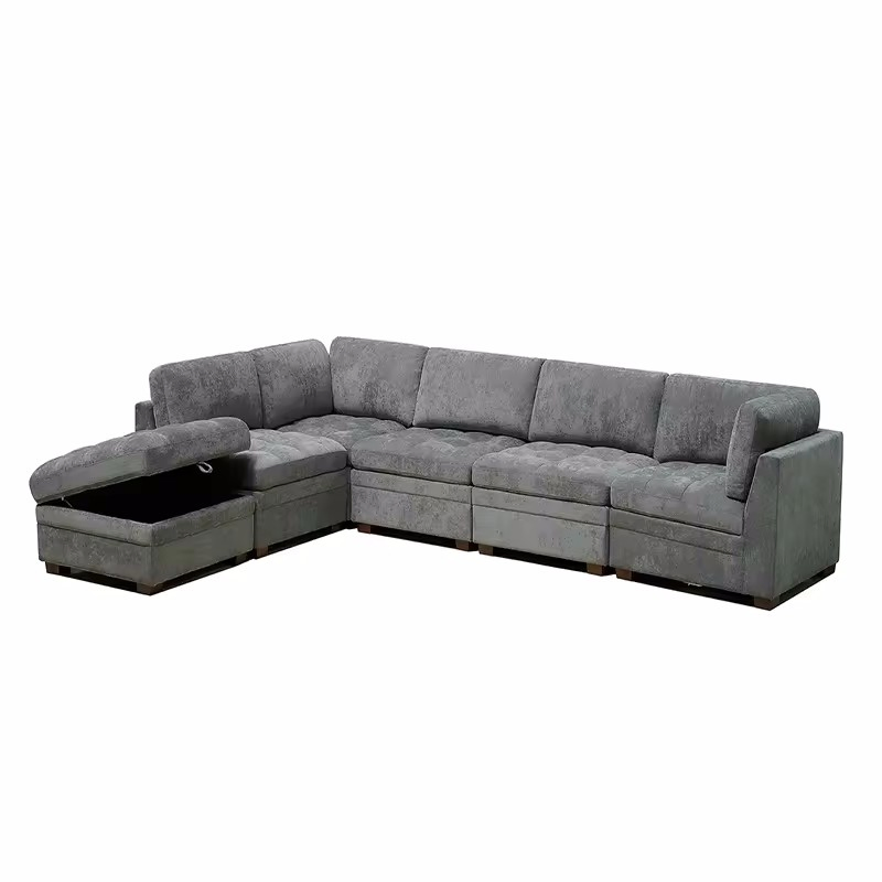 Huayang Modern Style Wooden Bed Fabric Convertable Furniture Functional Modular Sofa