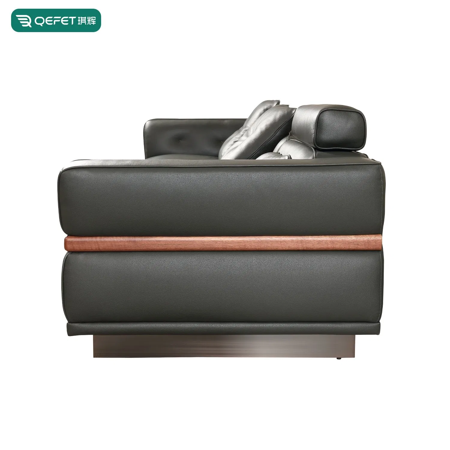 Contemporary Living Room Functional Sofa Hotel Office Villa Furniture Solid Wood Frame Black Genuine Leather Fabric Sectional Modular Recliner Couch Set