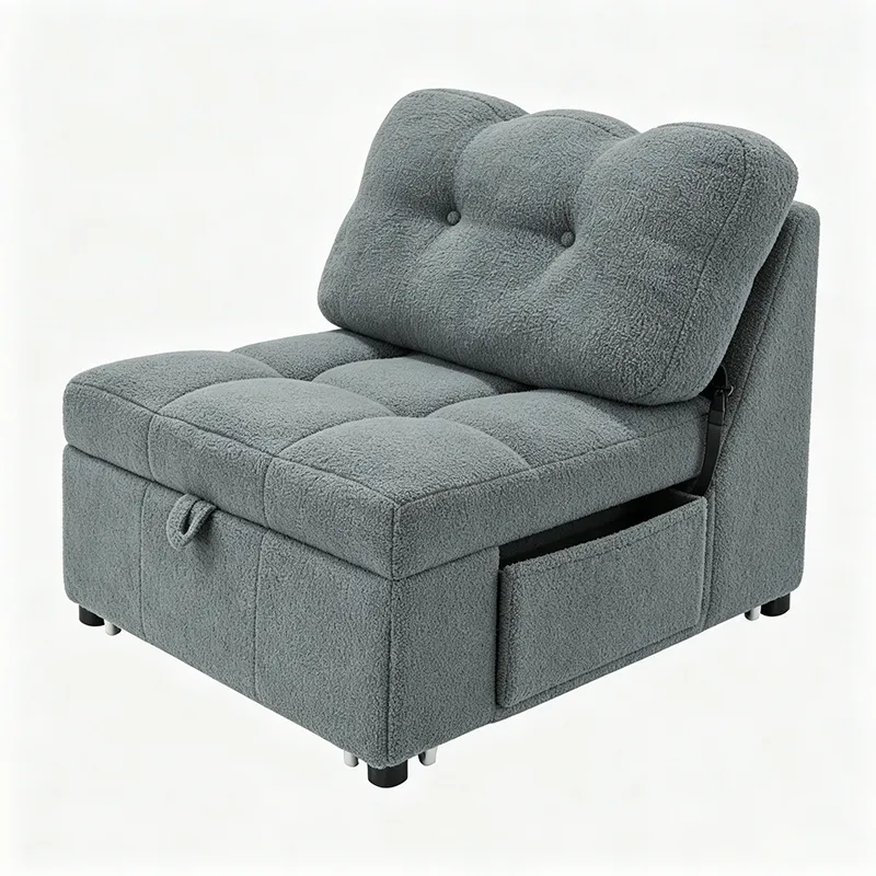 Compact Single-Seat Sofa Bed with Storage for Tiny Studio Living Spaces