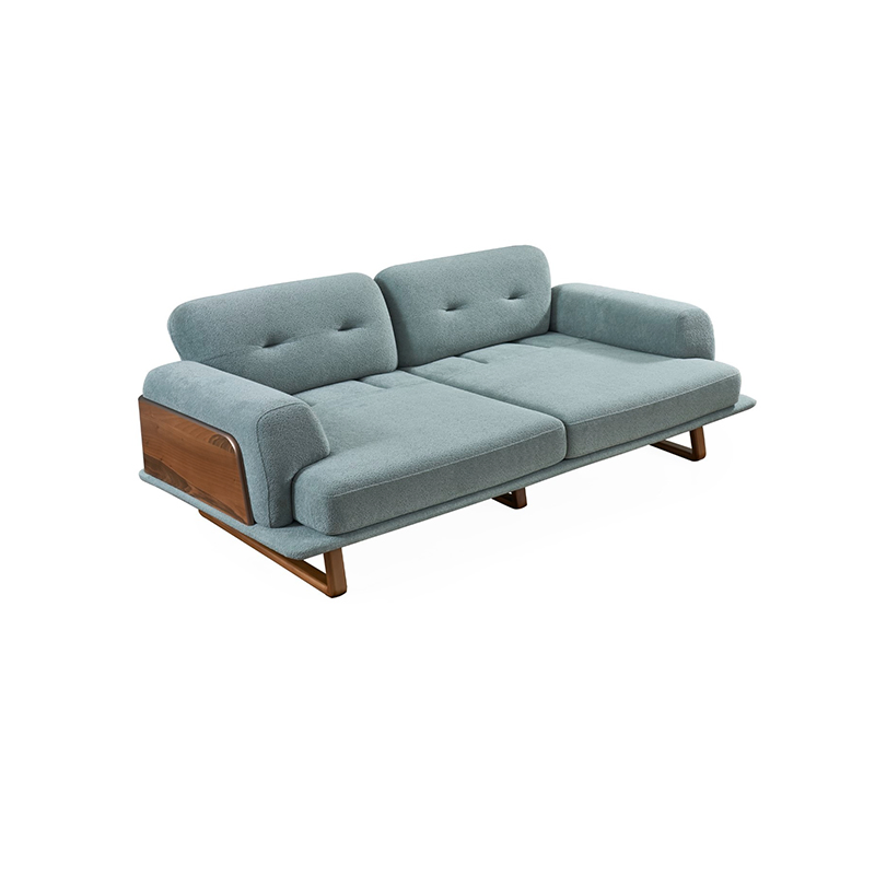 Italian Modern Living Room Furniture High End Leisure Modular Fabric Sofa Set Functional with Wood Decor