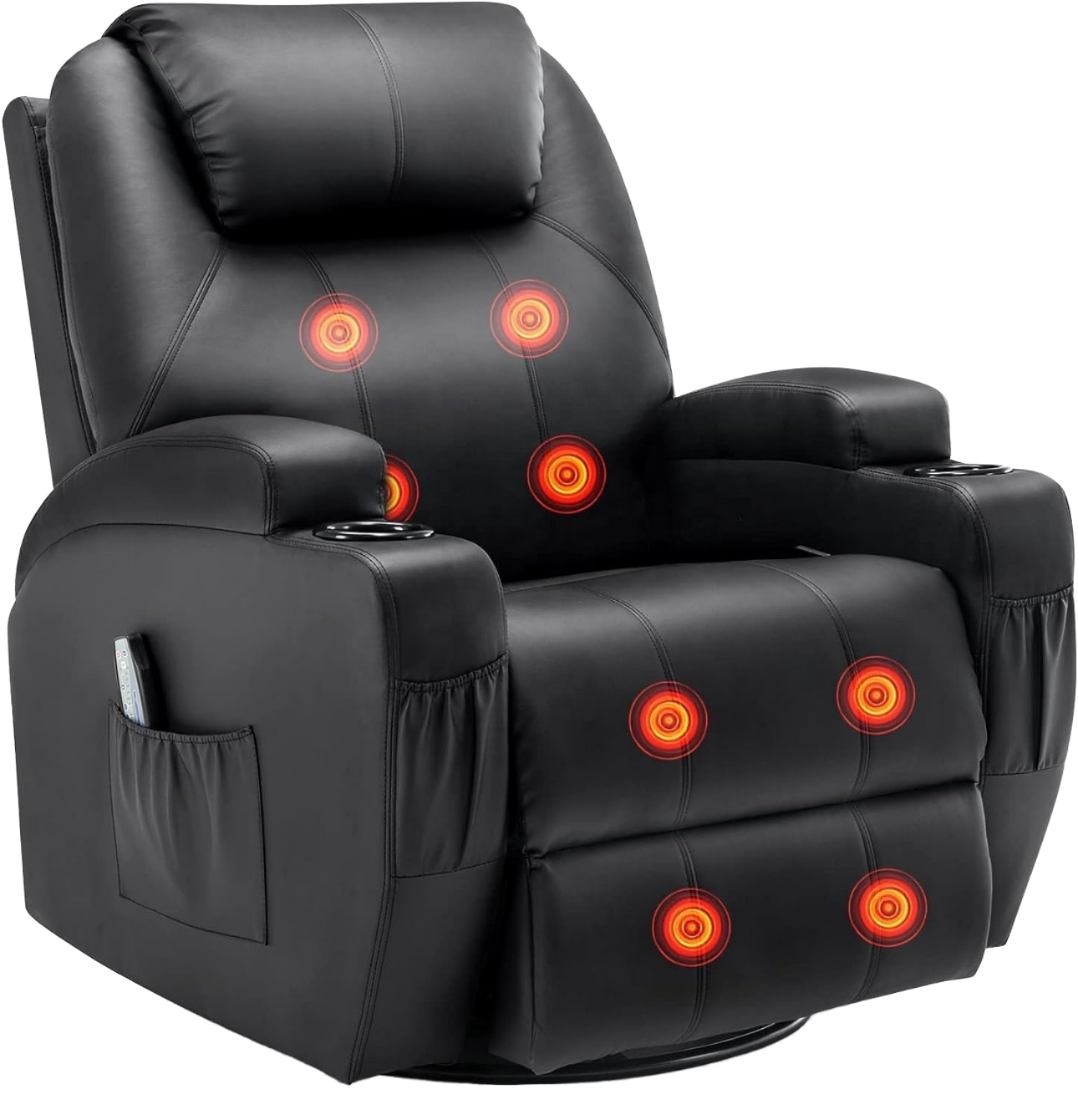 HOMERS Electric Power Lift Recliner Chair for Elderly with Okin Motor PU Leather Massage Heating Single Sofa for Senior Care