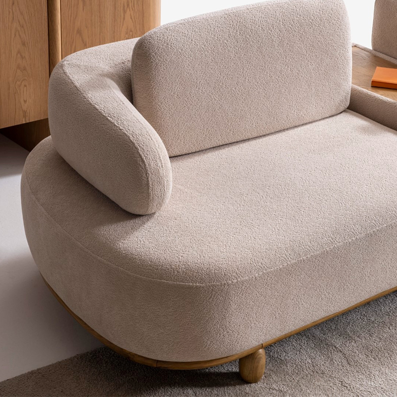 Italian Modern Living Room Furniture High End Leisure Modular Fabric Sofa Chair with Functional Backrests and Middle Console