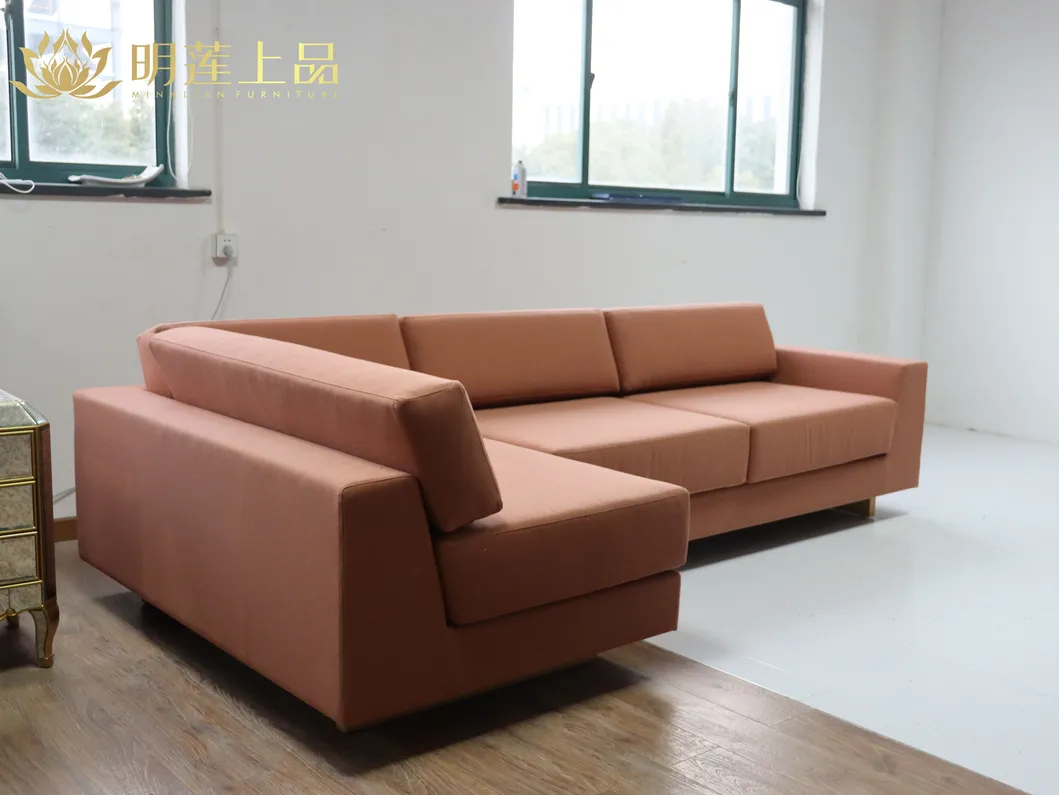 OEM Classic American Wood Sofa Chaise Sectional Contemporary Sofa for Living Room Furniture