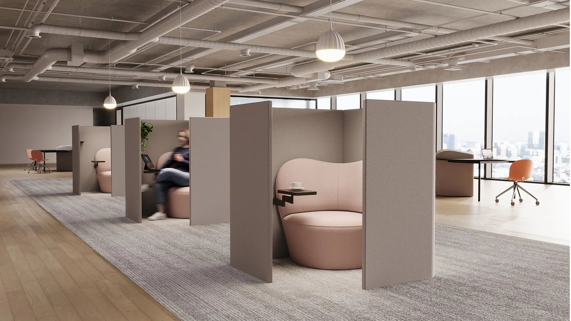 Modular Public Area Combination Functional Durable Office Sofa with Screen Private Space