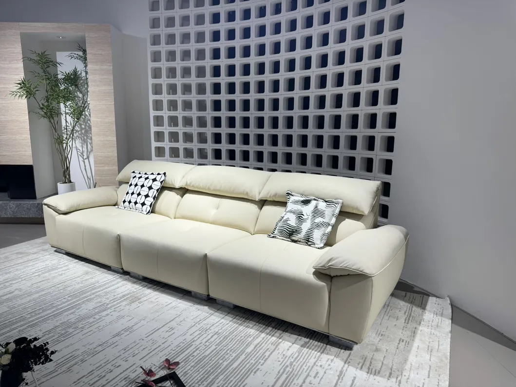 Wholesale Contemporary Living Room Home Furniture Modular Functional Sofa Solid Wood Frame Genuine Leather Electric Recliner Couch