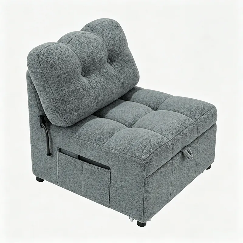 Compact Single-Seat Sofa Bed with Storage for Tiny Studio Living Spaces