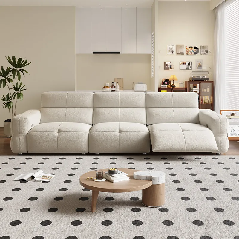 Italian Extendable Electric Recliner Furniture Fabric Sectional Sleeper Sofa