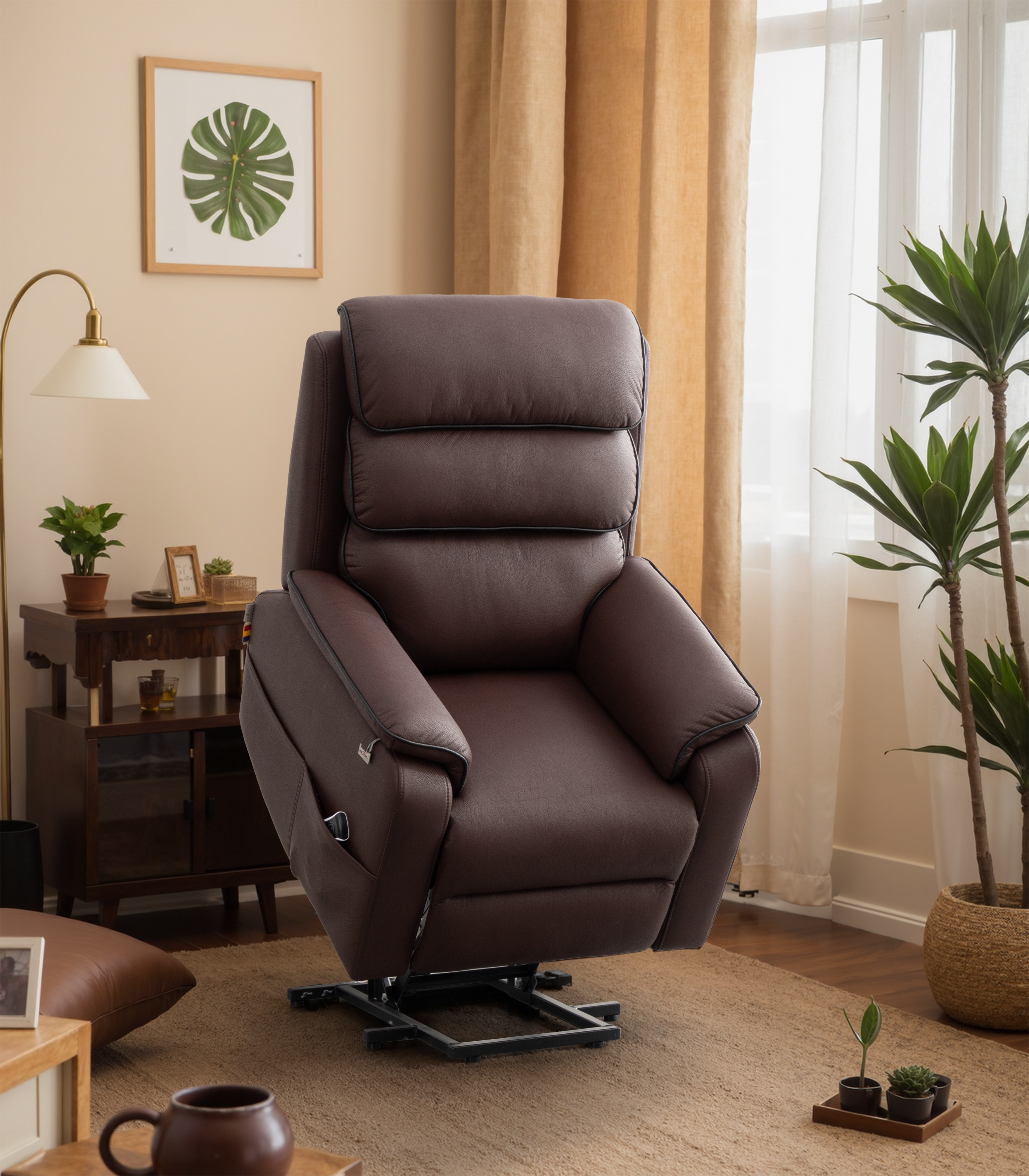 Modern Lift Chair for Elderly with Power Recliner Stand up Motorized Wood Frame Senior Assist Home Furniture