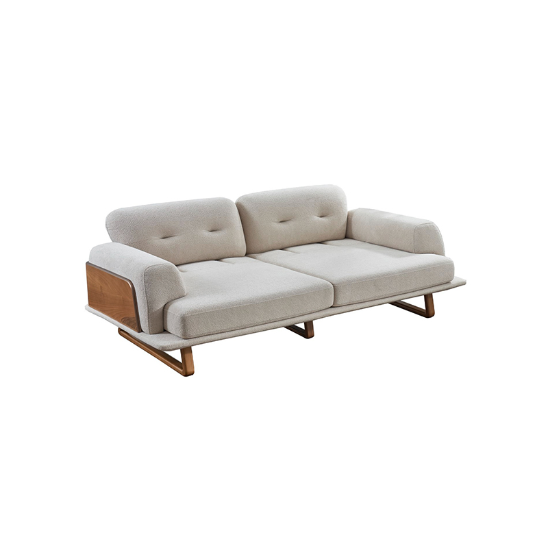 Italian Modern Living Room Furniture High End Leisure Modular Fabric Sofa Set Functional with Wood Decor