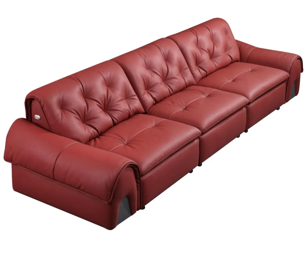High-End 3 Seater Leather Electric Recliner Sofa Bed with Smart Voice Control Power Reclining Sleeper for Large Living Room