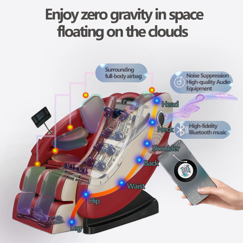 2026 Newest Entry-Luxury Massage Chair Full Body Zero Gravity Airbag Massage Sofa with AI Voice &amp; Bluetooth Music CE Certified