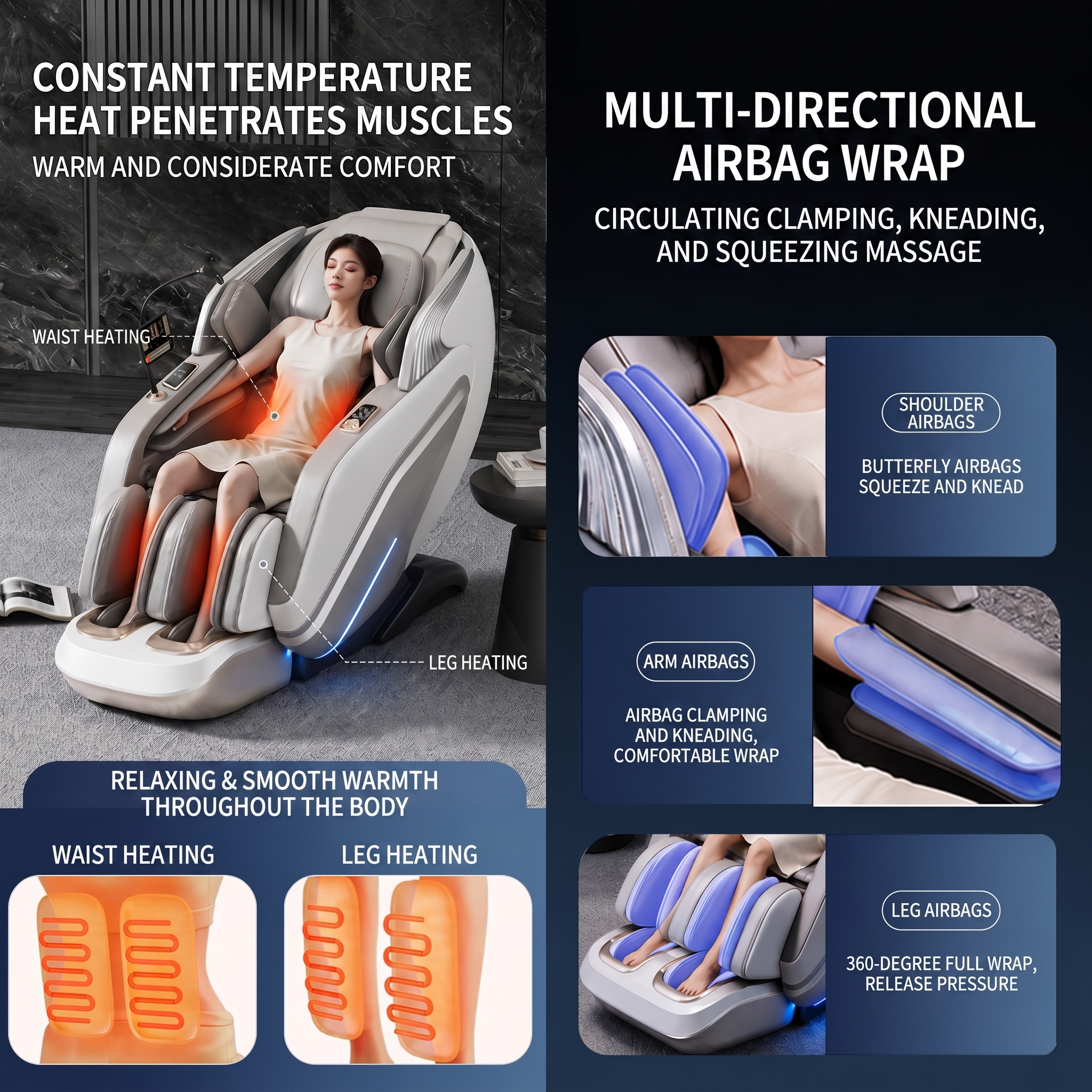 SL Track 4D zero - Gravity Electric Massage Chair, Full Body airbag Compression Shiatsu, Bluetooth Music Enabled Sofa Recliner