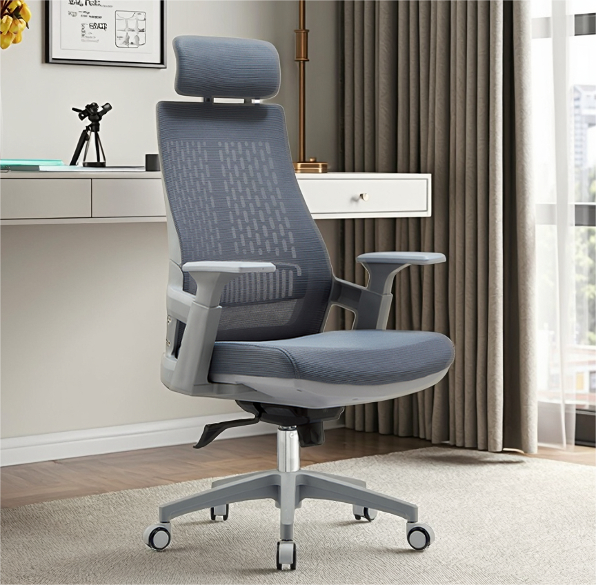 Modern Office Furniture Executive Grey Meah Chair With Height Adjustable Comfortable Rocking Seat Ergonomic Office Swivel Chair