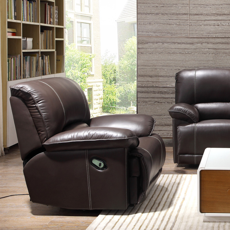High Back Sleeper Living Room Chairs Home Furniture Leather Theatre Sofa with Armrest