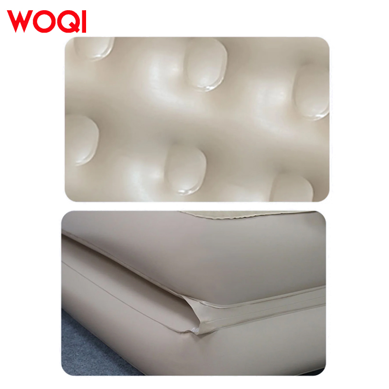 WOQI Multifunctional Loveseat Inflatable Sofa Bed Easy-to-Use Blow-Up Couch with L-Shaped Armrest Indoor/Outdoor Living Room Use