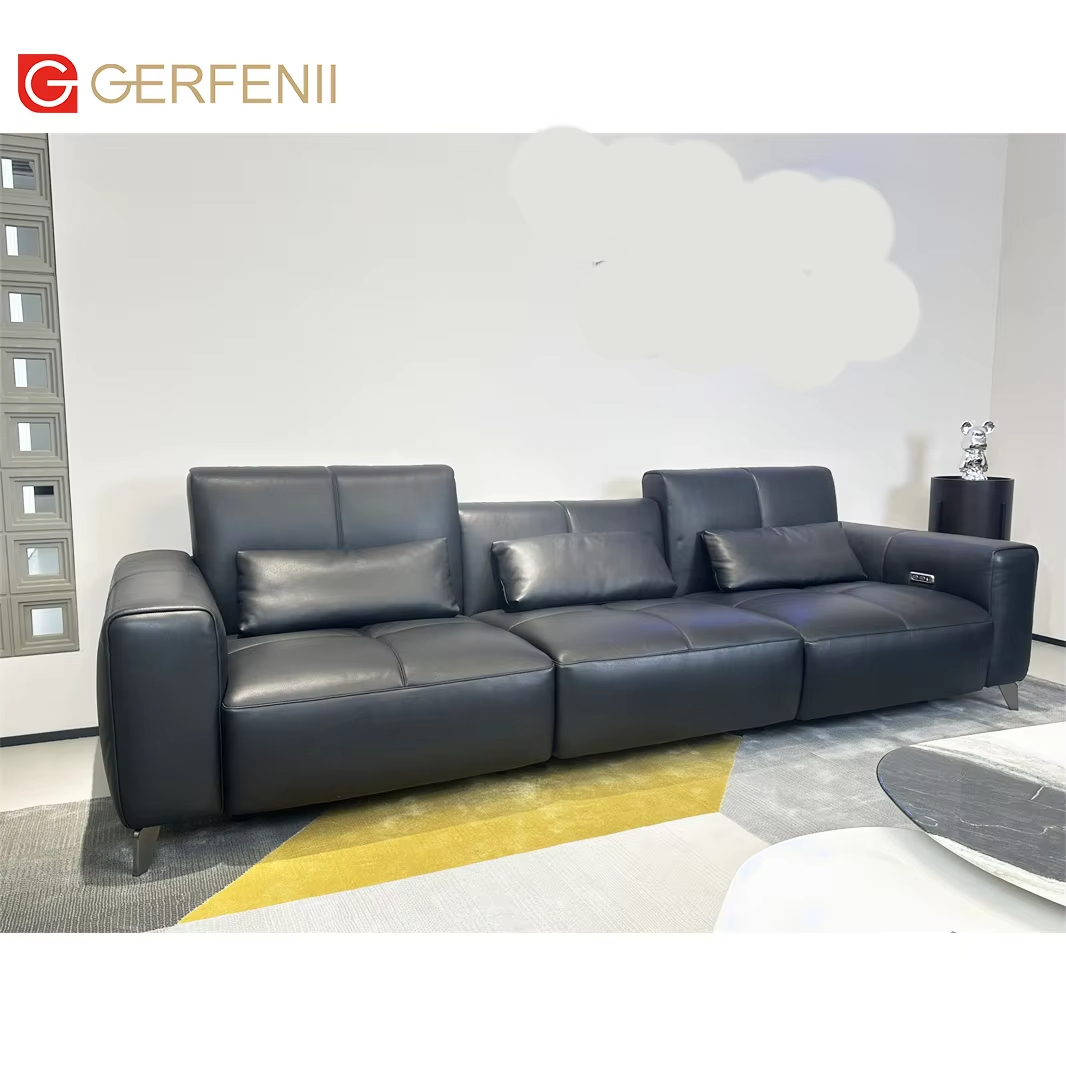 Hot Selling Modern Relaxing Leather Recliner Electric Sofa 3+2+1 Design Microfiber Fabric Motion Set with Wall Hugger Mechanism