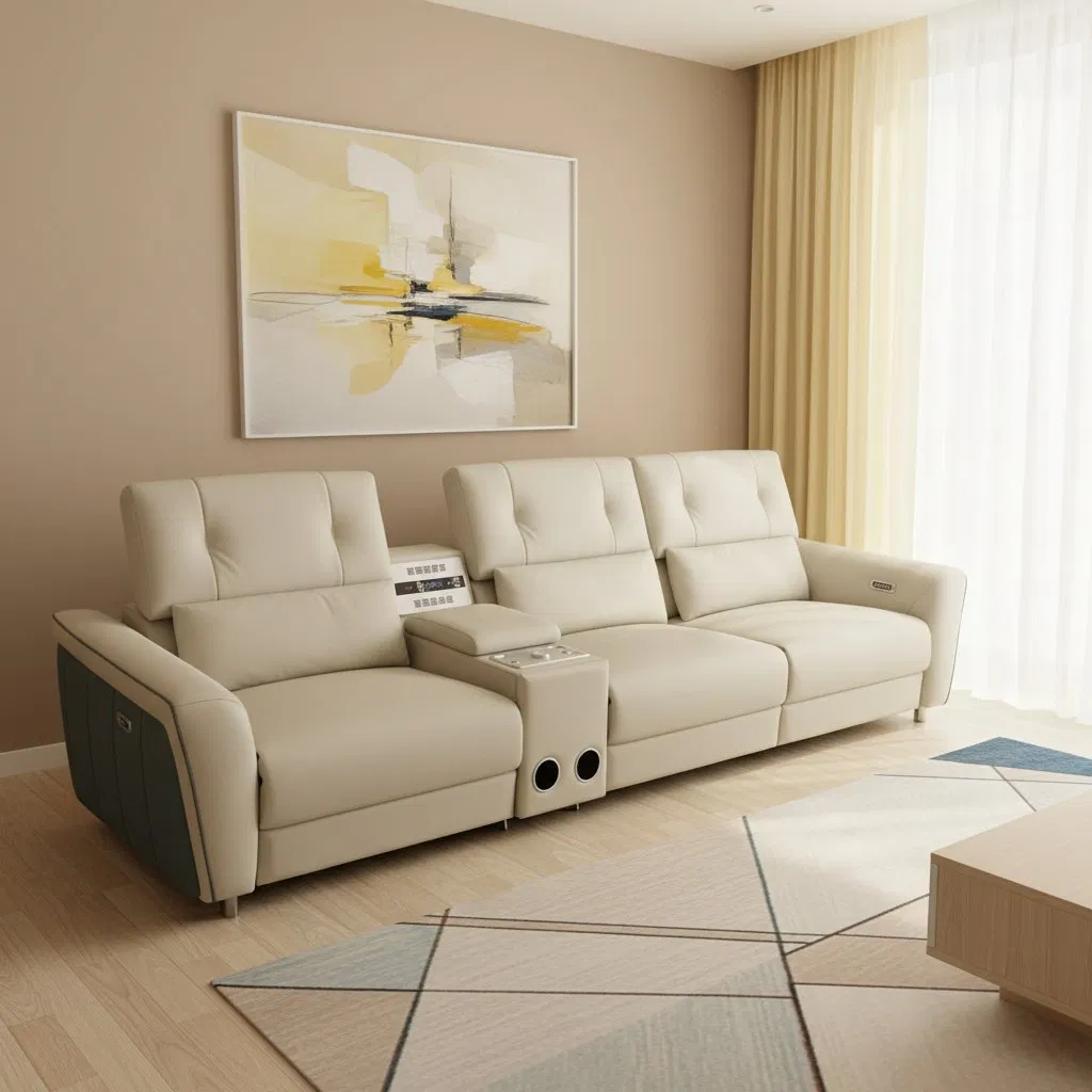 Multifunctional Electric Adjustable Lounge Sofa Bed Power Reclining Convertible Sofa Sleeper Couch for Living Room