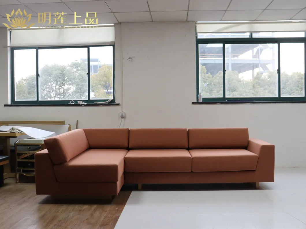 OEM Classic American Wood Sofa Chaise Sectional Contemporary Sofa for Living Room Furniture