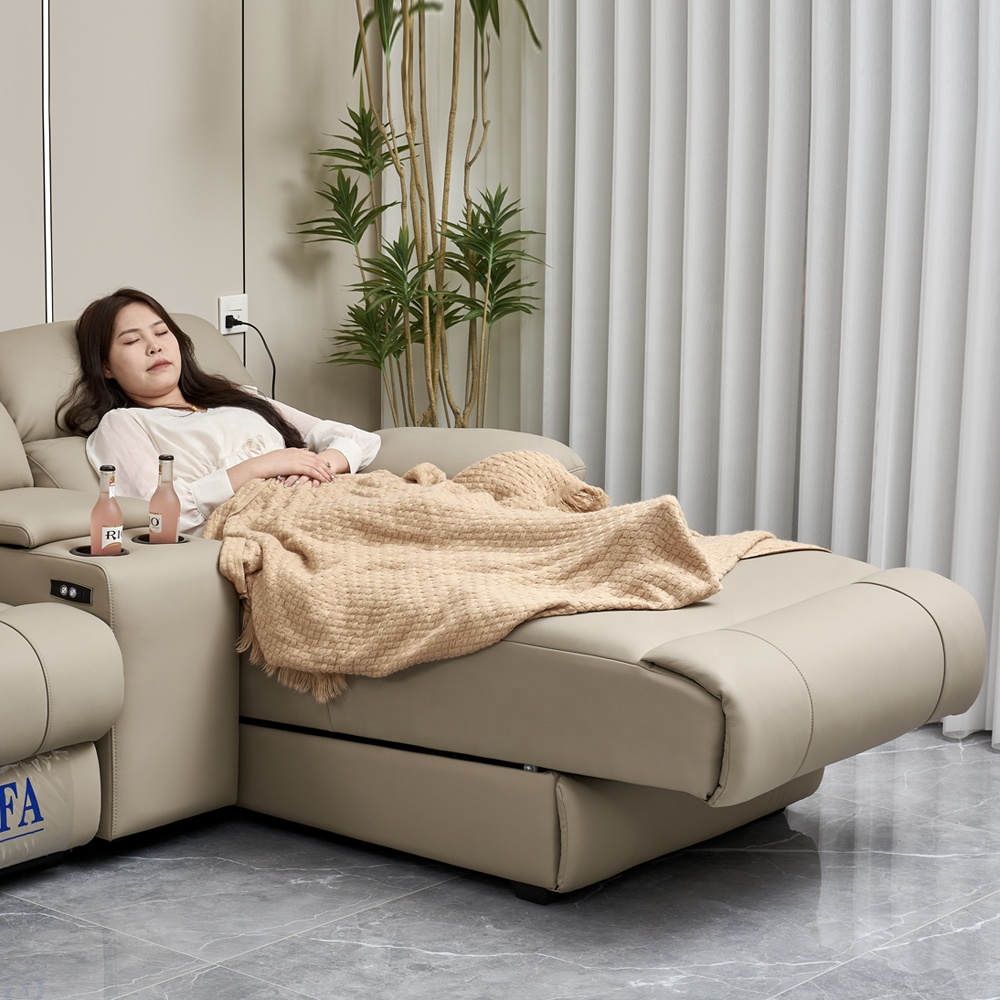 l Shaped Luxury High Quality Smart with Sleeping Cinema Electric Recliner Sofa Multi Function Sofa Bed Living Room Sofas