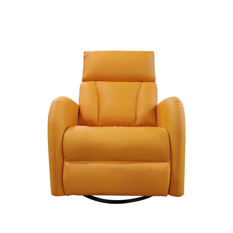 Modern Multifunction Single Leather Recliner Sofa Living Room Orange Massage Electric Metal Frame Zero Gravity CE Certified