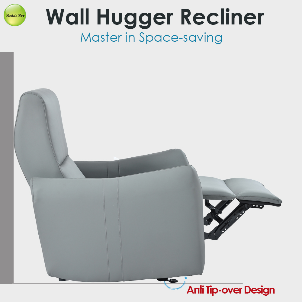 Space-Saving Wall Hugger Recliner Sofa Heavy Duty Metal Frame Lounge Chair with 330Lbs Capacity for Small Apartment