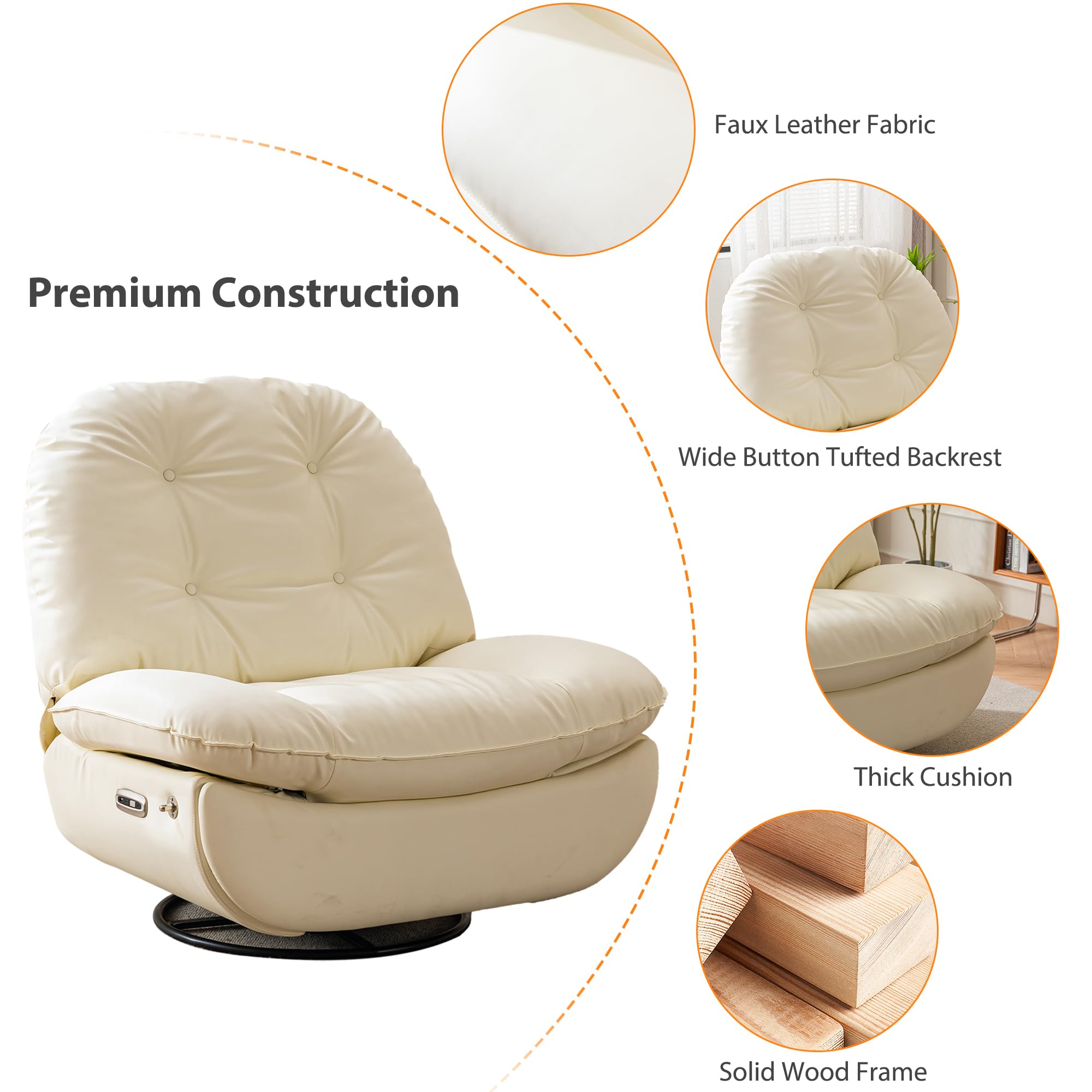 Free Cheap Price White Multi-position Single Power Lift Recliner White Leather Comfortable Sofa Chair With Phone Holder