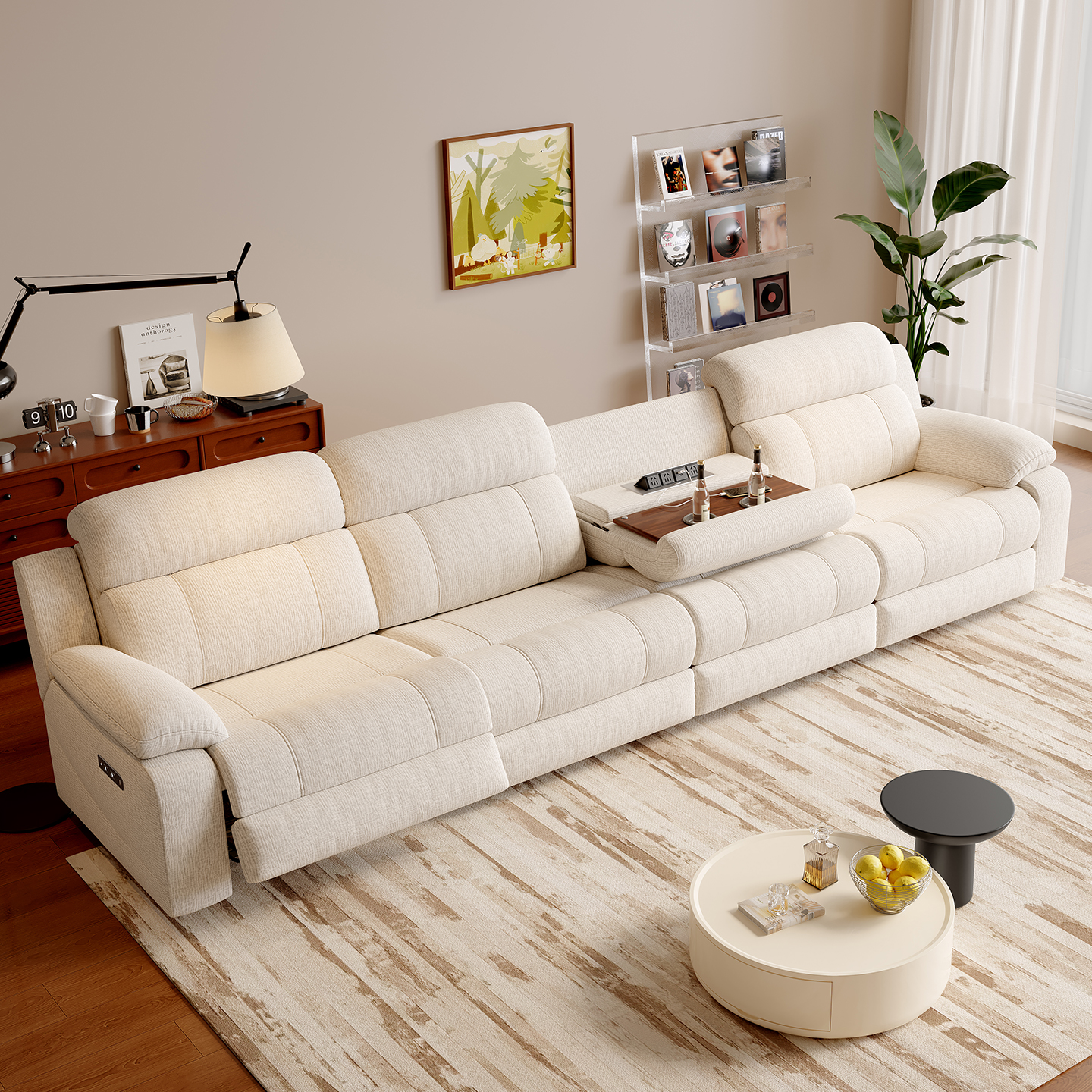 Wholesale Power Reclining Sofa 3 Seater Fabric With USB Ports Living Room Furniture Set Wall Hugger ModernElectric Recliner Sofa