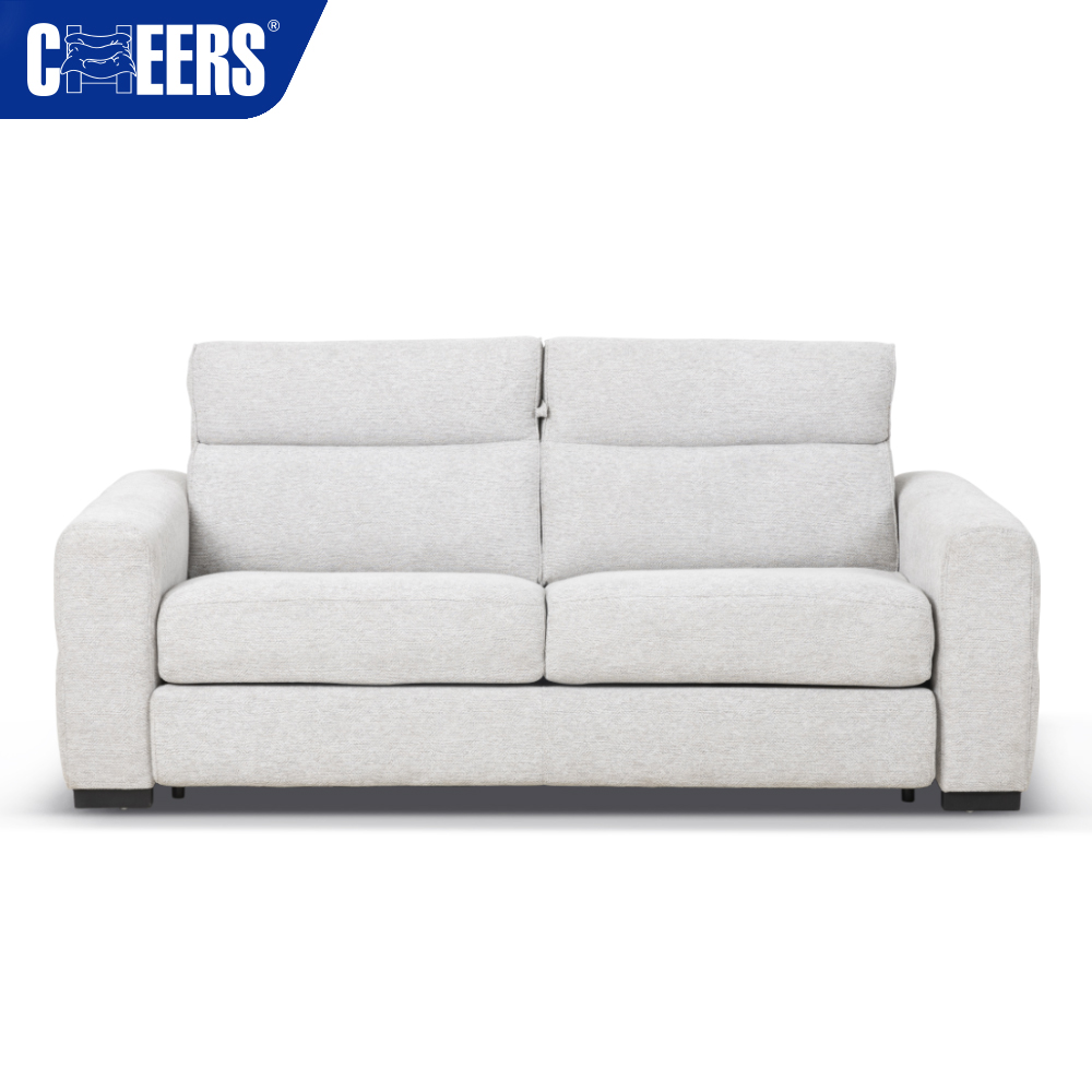 MANWAH CHEERS Modern Metal Convertible Pull-Out Loveseat Sofa Bed with Mattress for Living Room Bedroom Hotel Small Spaces