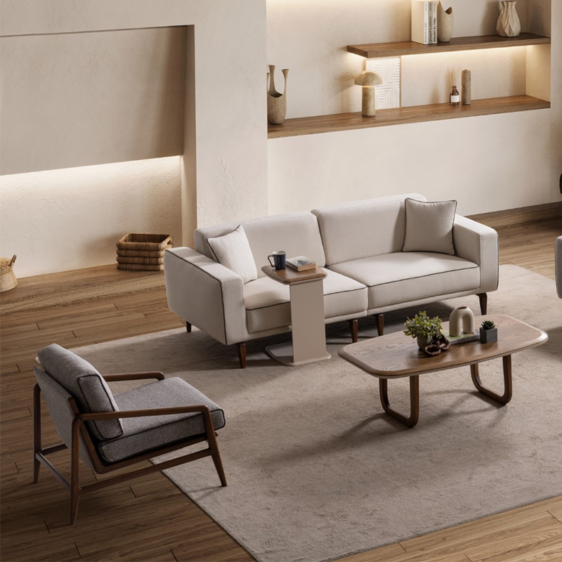 Functional European Modern Modular Square Sectional Upholstered Fabric Sofa Set with Adjustable Backrests for Home